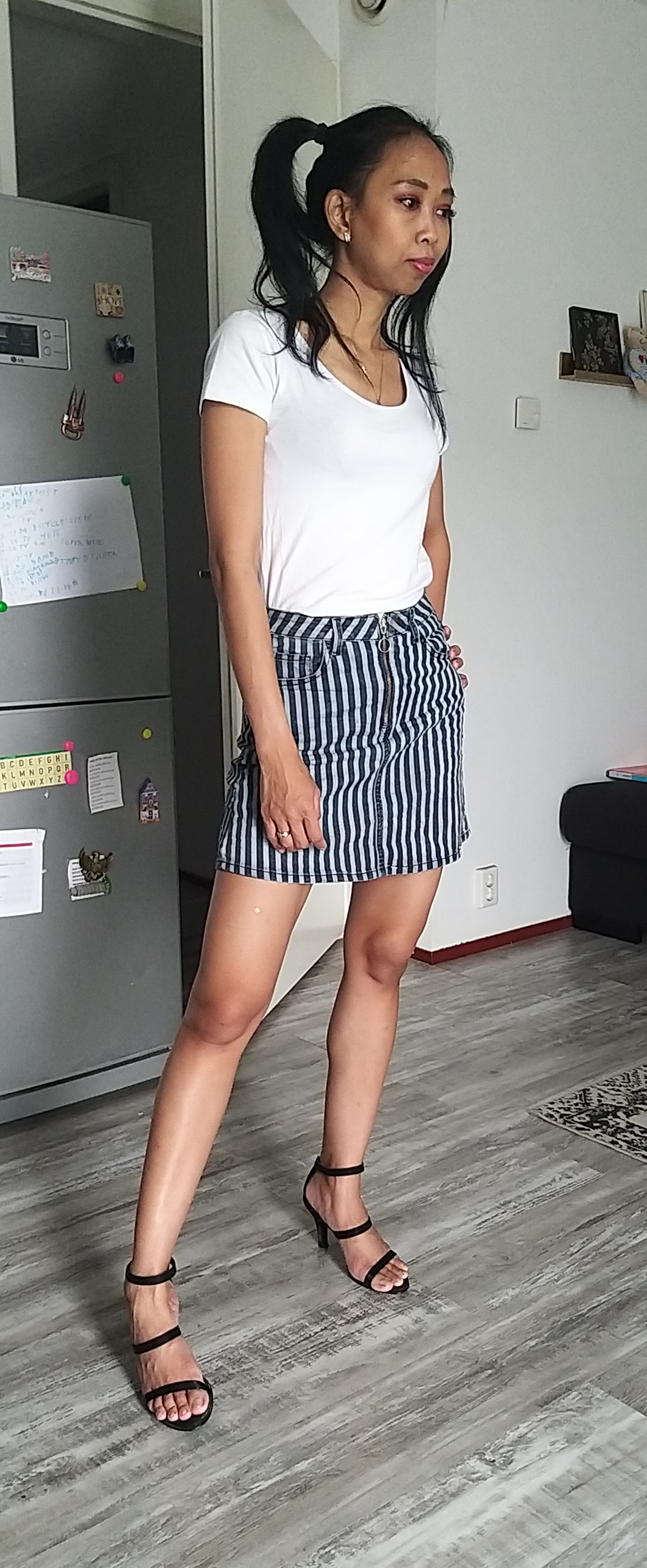 Asian milf dressed up like a naughty schoolgirl - N